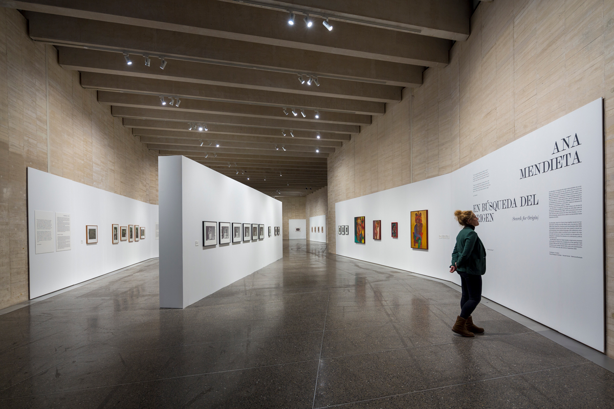Sala de la exposición En búsqueda del origen dedicada a Ana Mendieta en el MUSAC de León.
