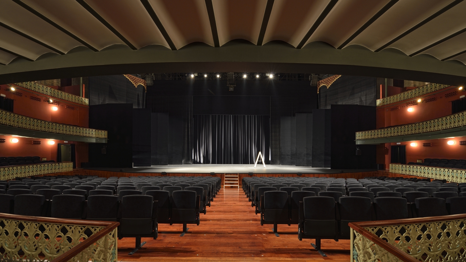 vista de la sala del Teatro Circo Murcia desde platea hacia el escenario