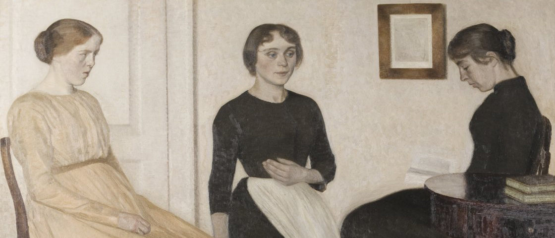 Tres mujeres jóvenes, de Vilhelm Hammershøi, en el Museo Nacional Thyssen-Bornemisza de Madrid.