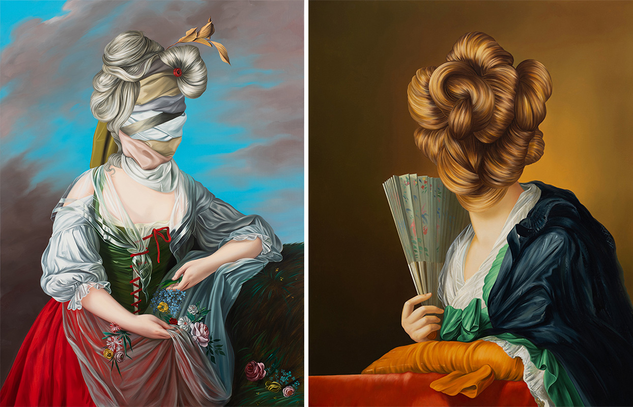 Obra de Ewa Juszkiewicz inspirada en retratos clásicos del siglo XVIII
