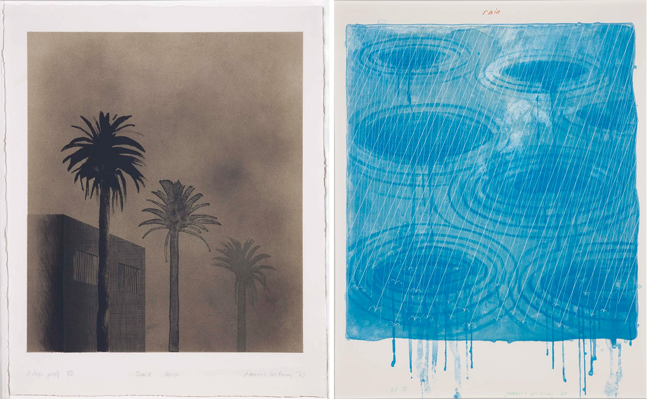 Dark Mist y Rain, dos litografías de David Hockney conservadas en el Museo Reina Sofía.